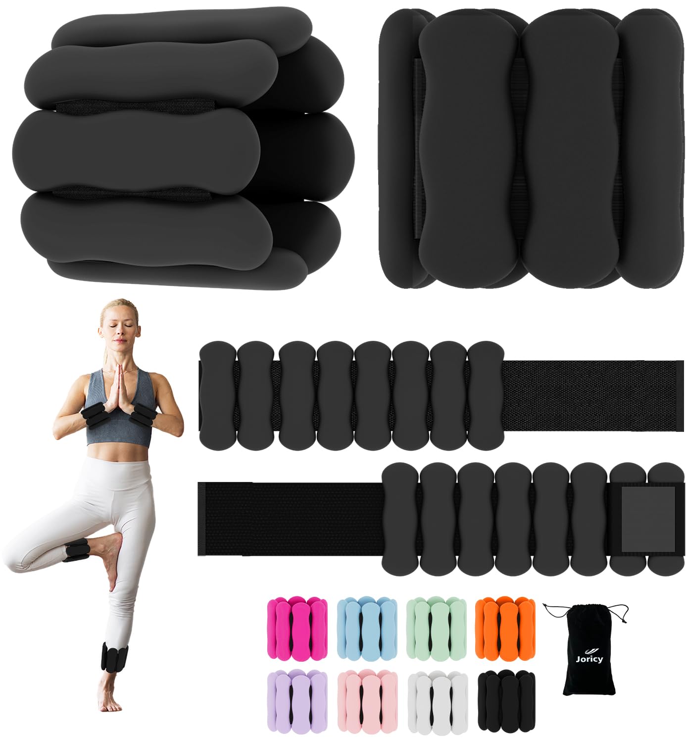 Ankle Weights Wrist Weight for Women Men, Set of 2, 1 lb/2 lb Each