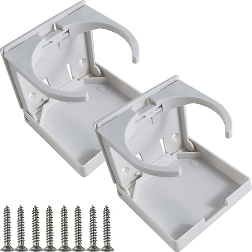 Miniatura 1 de TIHOOD 2 soportes plegables ajustables para bebidas, portavasos ajustables para marina, barco, caravana, coche, camiones, caravanas, camionetas