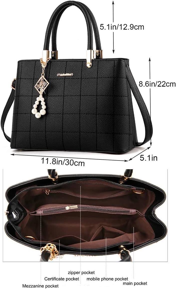 XingChen Purses and Handbags for Women PU Leather Top Handle Satchel Ladies Shoulder Tote Bags