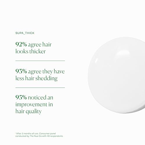 Miniatura 3 de The Nue Co. SUPA THICK Suplemento tópico para el cabello, apoya el crecimiento del cabello y reduce el desprendimiento, suero para el cuero