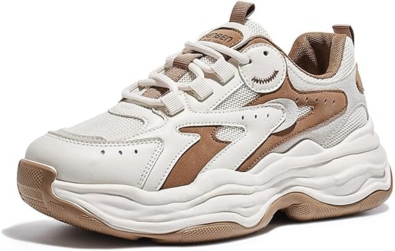 Amazon Co Jp 厚底スニーカー ダッド スニーカー レディース 人気 メッシュ 運動靴 軽量 ローカット レースアップ カジュアル 靴 女性 用 5 5cm 身長アップ 通学 通勤用 滑り止め Pvc底 蒸し暑くない 人気 歩きやすい シューズ バッグ