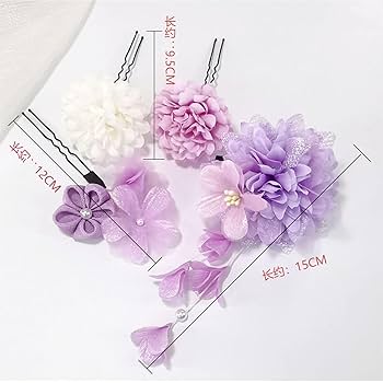 ビーズ装飾付き紫ピンクヘアクリップ ビーズ装飾付き紫ピンクヘアクリップ レディース