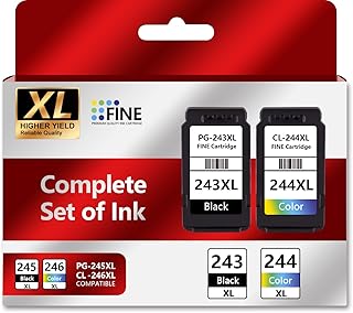 XL Ink 243 and 244 Combo Pack Compatible for Canon 243 and 244 Ink Cartridges Canon MX492 Ink Cartridges Works with Canon TR4520 Canon MG2522 MG2520 Canon TS3122 (for Canon Printer Ink 243XL) 2PK