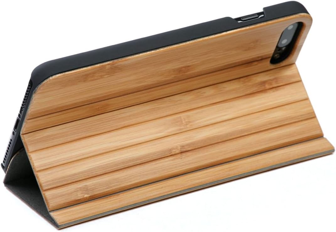 WOLA wooden case for iPhone 7 Plus 8 Plus flip case wood FORREST wooden cover bamboo