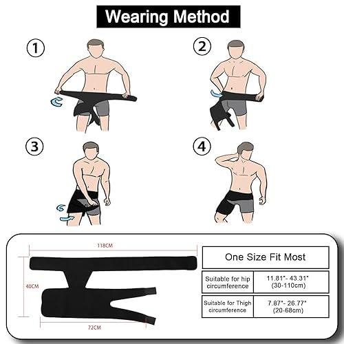 Miniatura 6 de SPOTBRACE Soporte de cadera para aliviar el dolor de ciática, envoltura de compresión de isquiotibiales para nervio ciático, muslo, tensión flexora