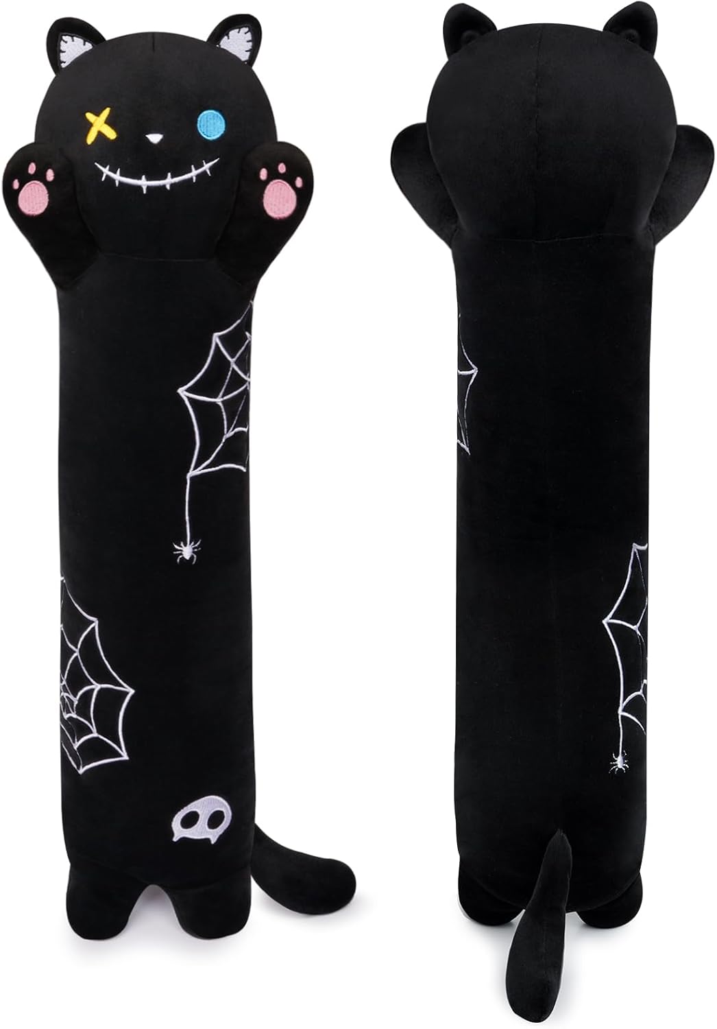 JEROKUMI Long Black Cat Plush Pillow, 24inch Halloween