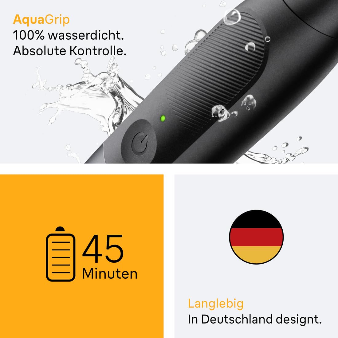 Braun Trimmer Series XT5, Kabelloser Rasierer Herren Elektrisch, XT5270, Grau - Barttrimmer und Bodygroomer, Körperrasierer mit 45 Min. Akku, Wasserdicht, Inkl. 8 Extras und Sensitiv Kammaufsatz