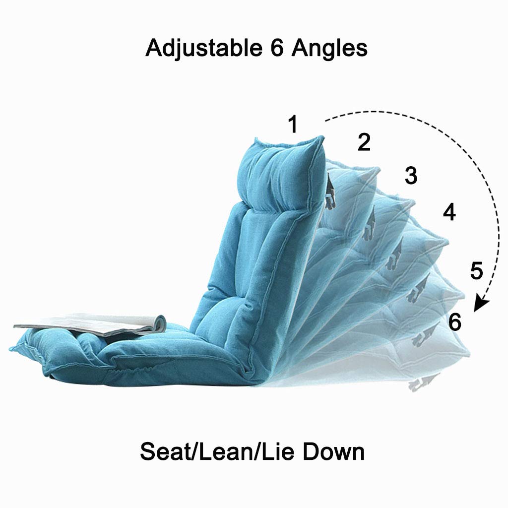 Generisch Silla de suelo plegable Lazy Sofá, silla ajustable sin patas en 14 posiciones con cómodo respaldo para videos de meditación de yoga, no es necesario apoyarse en la pared