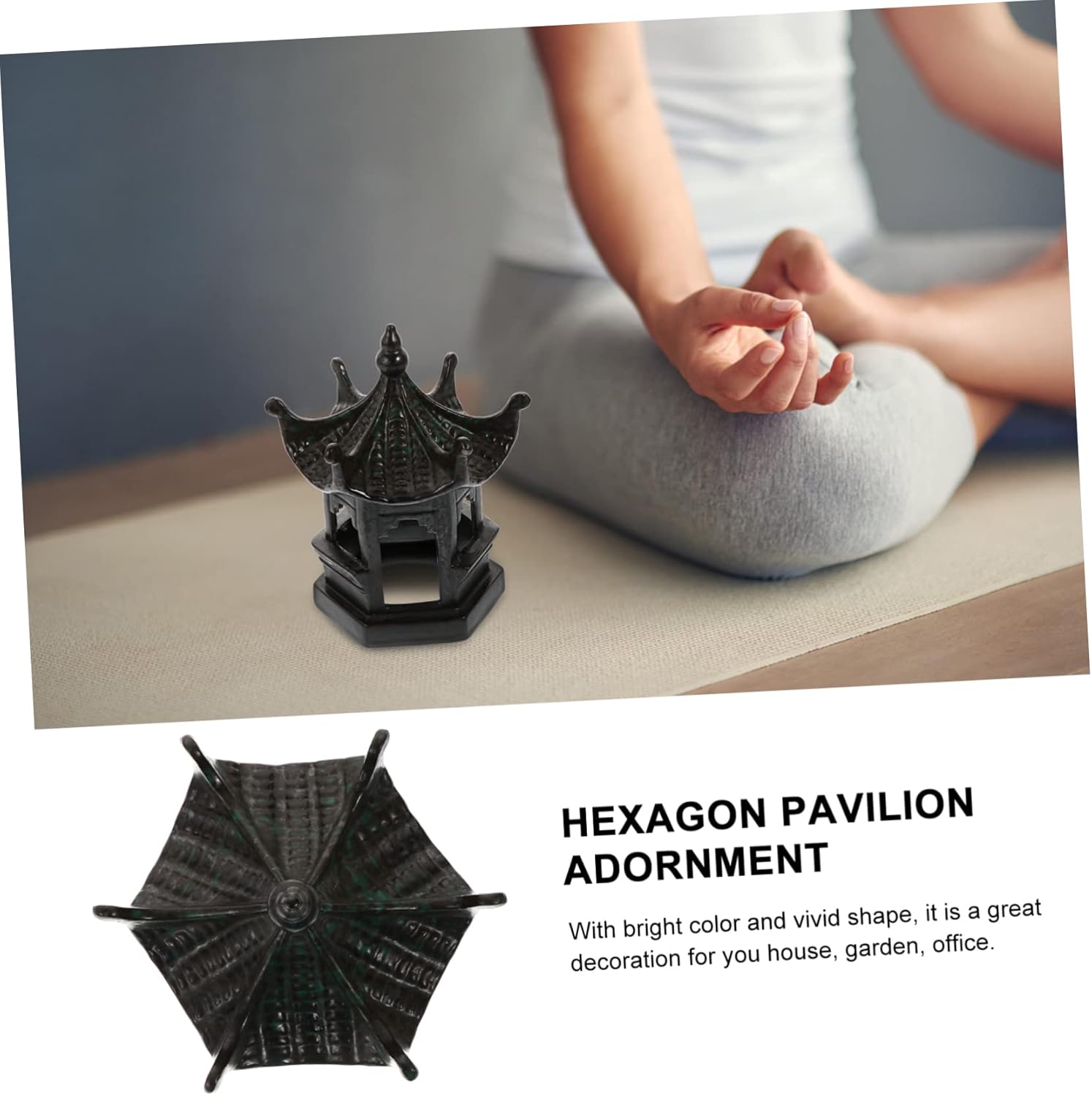 Miniature Hexagon Pavilion Decor Unique Ceramic Micro Landscape Craft for Zen Garden Ornament for Indoor and Outdoor Spaces