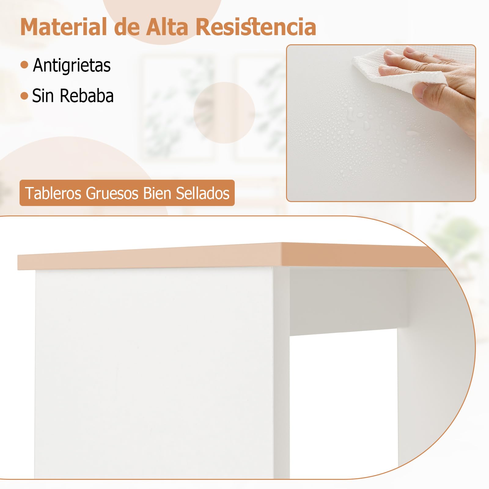 GYMAX Escritorio De Computadora 80 cm, para Oficina, Estudio, Sala De Estar, Estudio Y Dormitorio, para Espacios Pequeños, scritura Que Ahorra Espacio (Blanco)