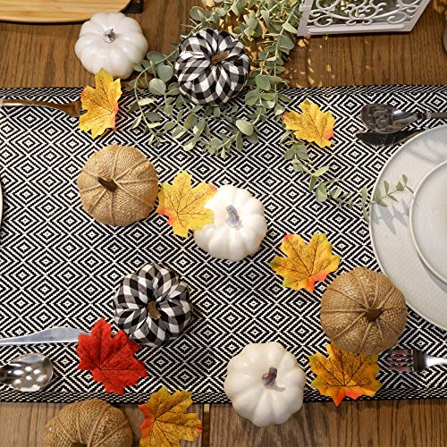 image for Ticlooc 12pcs Mixed Artificial Pumpkins Fake Harvest Pumpkins for Fall