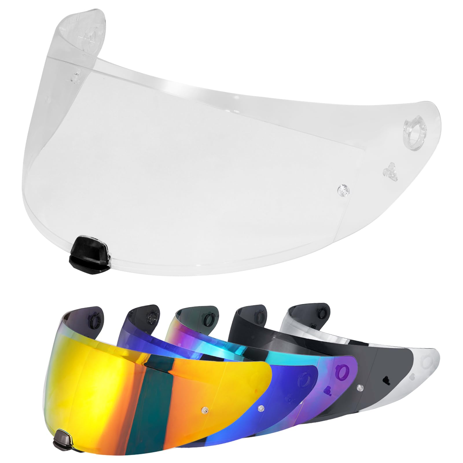 VCOROS Helmvisier für i70 i10 HJ-31,Motorradhelm Visier,Motorrad Windschutz Helm Objektiv Visier,Vollgesichts Helmlinsenvisier Motorradhelm Zube (Transparent)