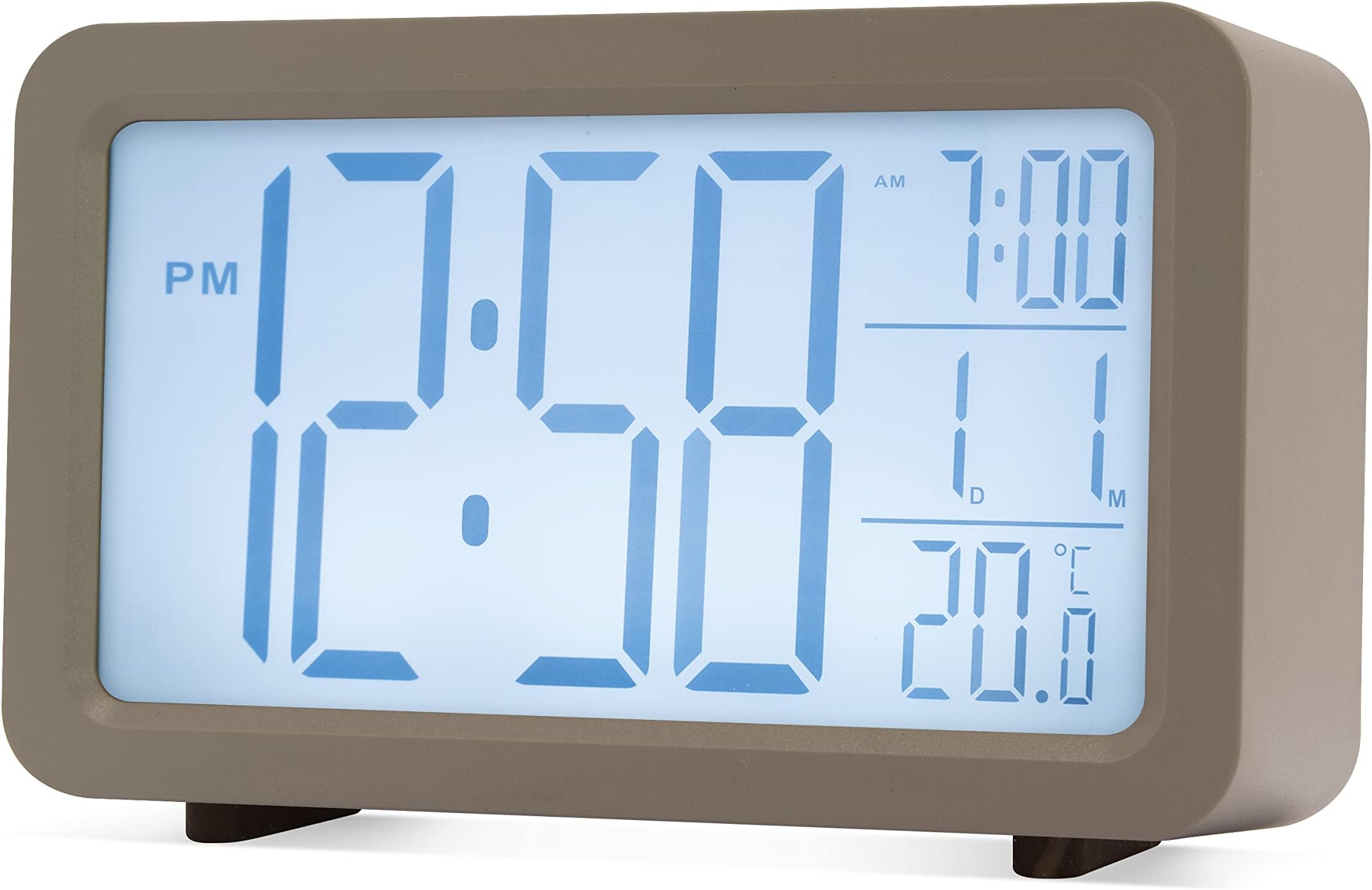 Harley Superbrite® Modern Digital Alarm Clock (Pigeon Grey)