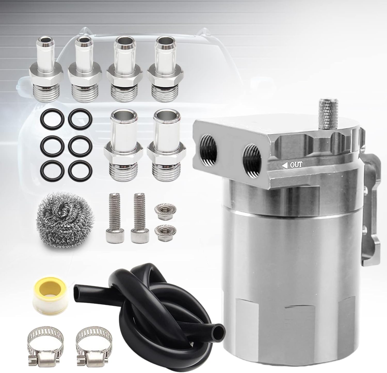 Htostar Racing Billet Aluminum Oil Catch Can Kit (350–400 ml)