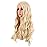 MapofBeauty 28 Inch/70 cm Long Wavy Middle Part with No Bangs Synthetic Fiber Curly Fashion Women Party Cosplay Wig (Mixed Blonde)