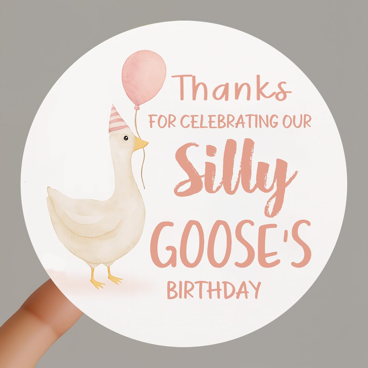 120 X One Silly Goose Birthday Party Stickers, 1.6 Inch Round Labels, Birthday Party Goodie Bag Seals, Silly Goose Favor Decoration Tags, Boho Kids Party Favors. - Image 8