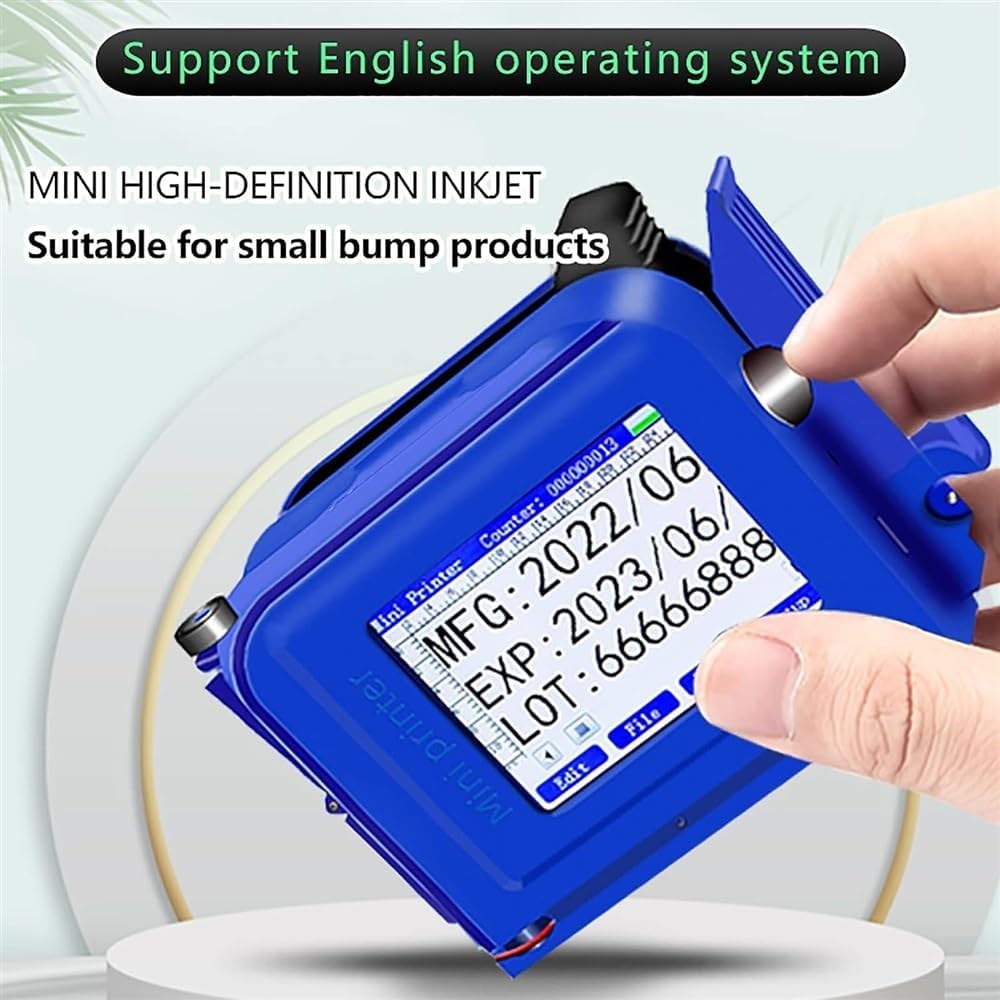 Portable Mini Handheld Inkjet Printer, Quick-Drying Ink for All Materials, Manual Marking Device for Date, Time, Logo, Batch Number - Ideal for Small Businesses