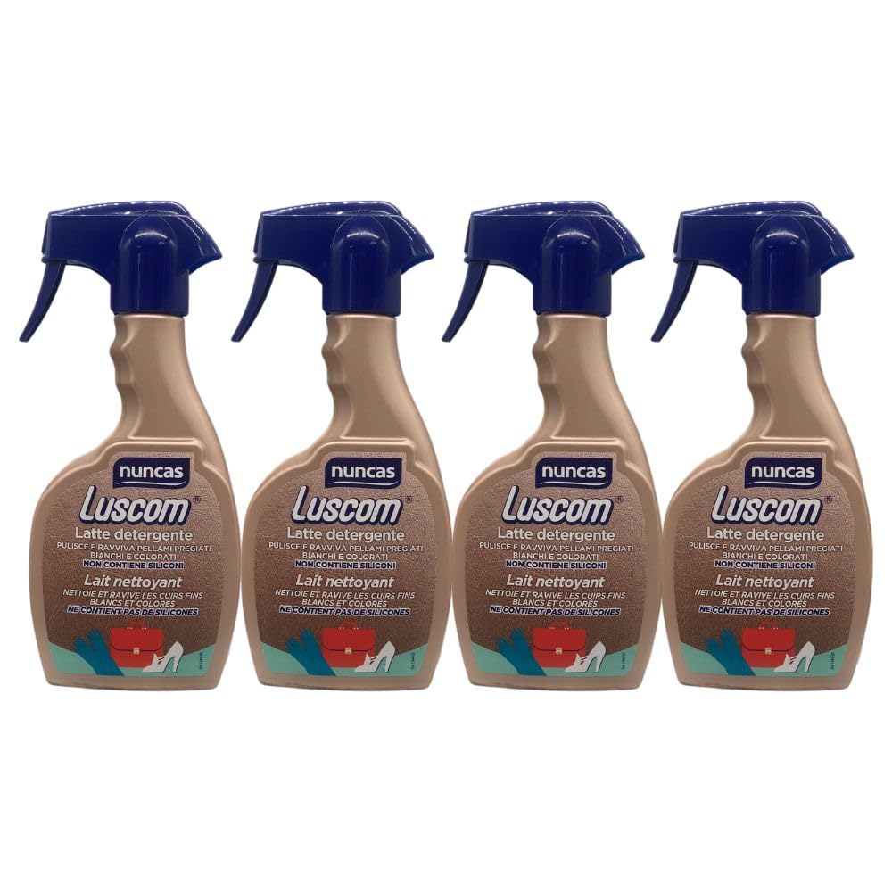 Latte Detergente, Pulisce e Ravviva Pellami Pregiati Bianchi e Colorati, non Contiene Siliconi (4 Unità)