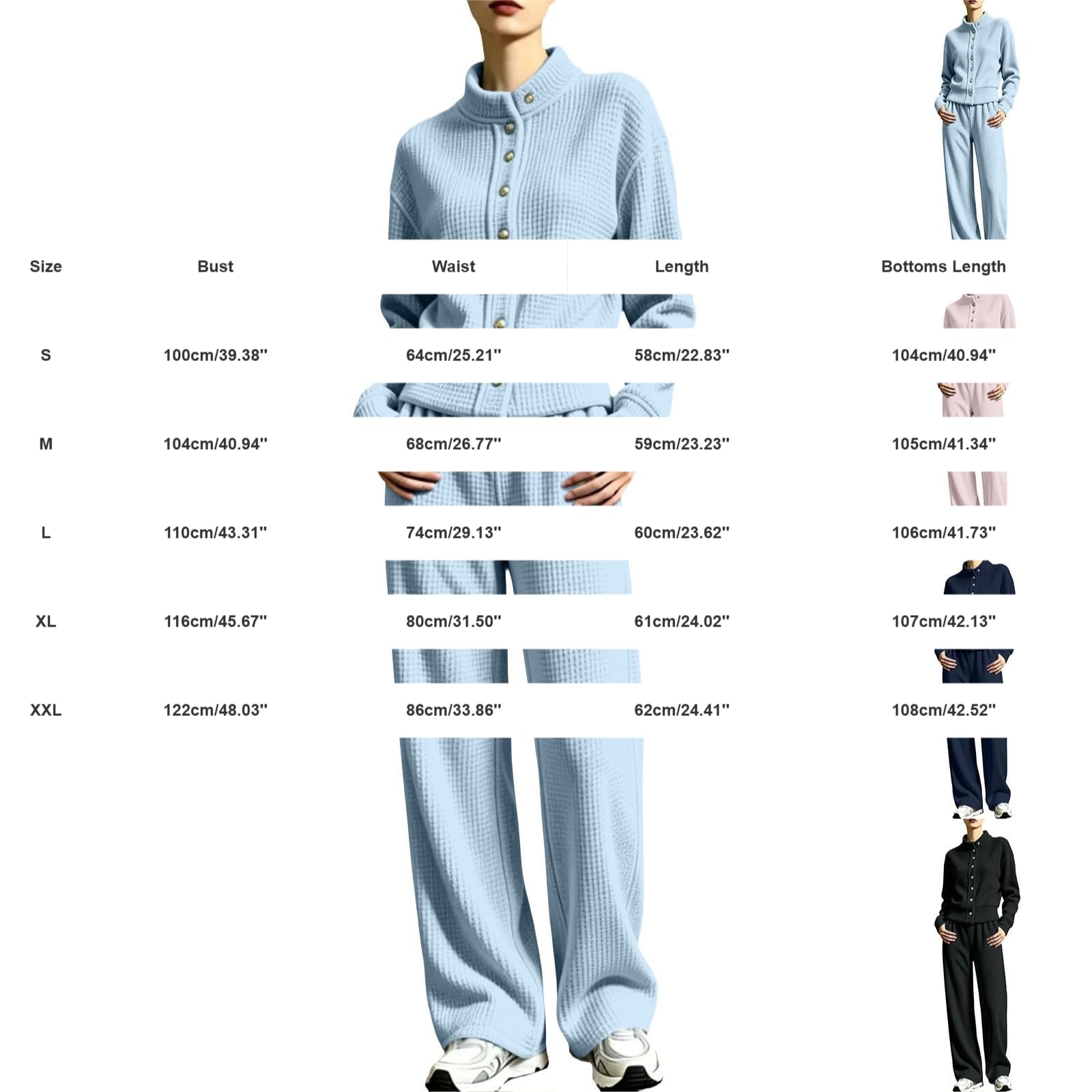 Generisch Homewear - Tuta da donna elegante, in cotone, autunnale