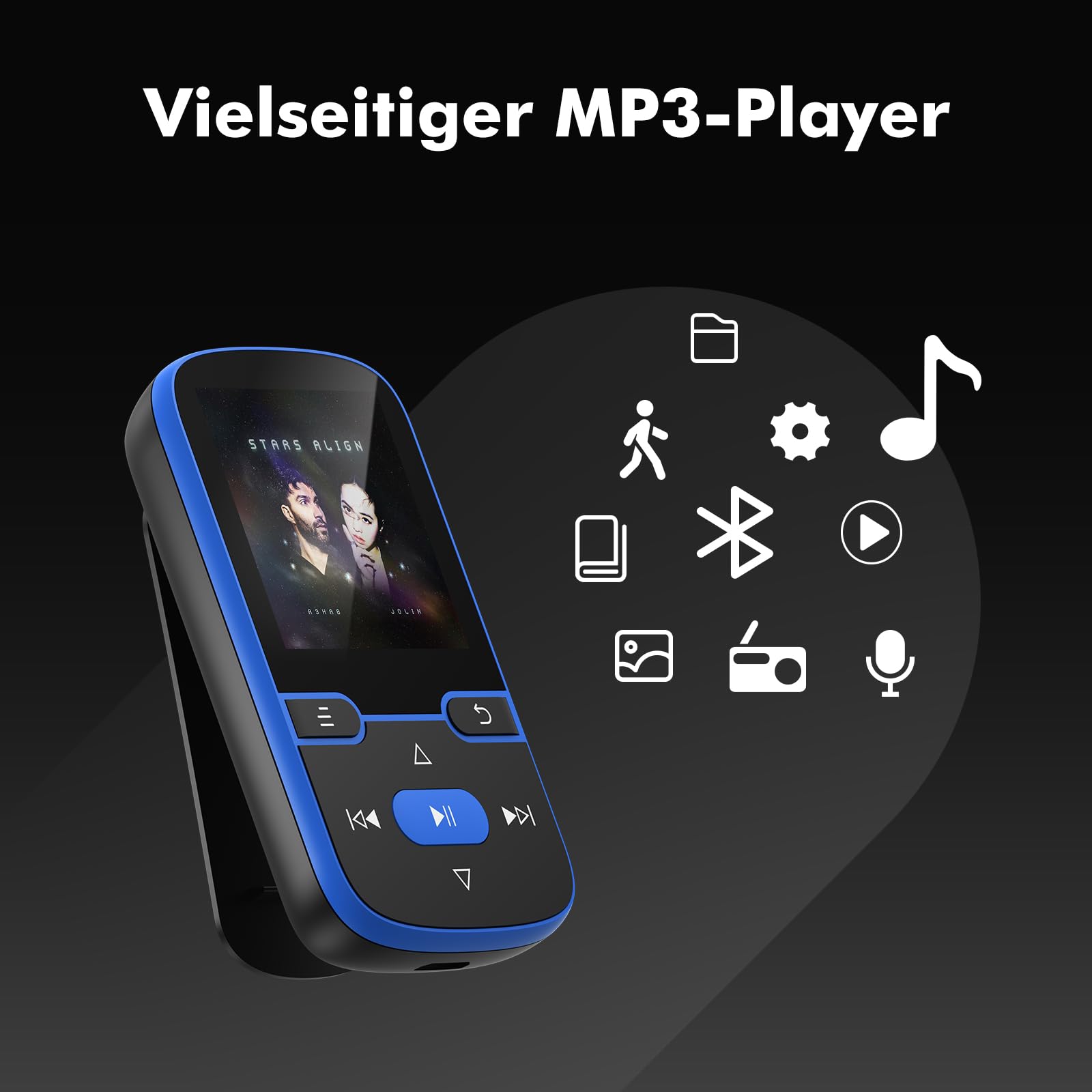 64 GB MP3 Player Bluetooth 5.3 mit Clip für Kinder Tragbarer mit FM-Radio