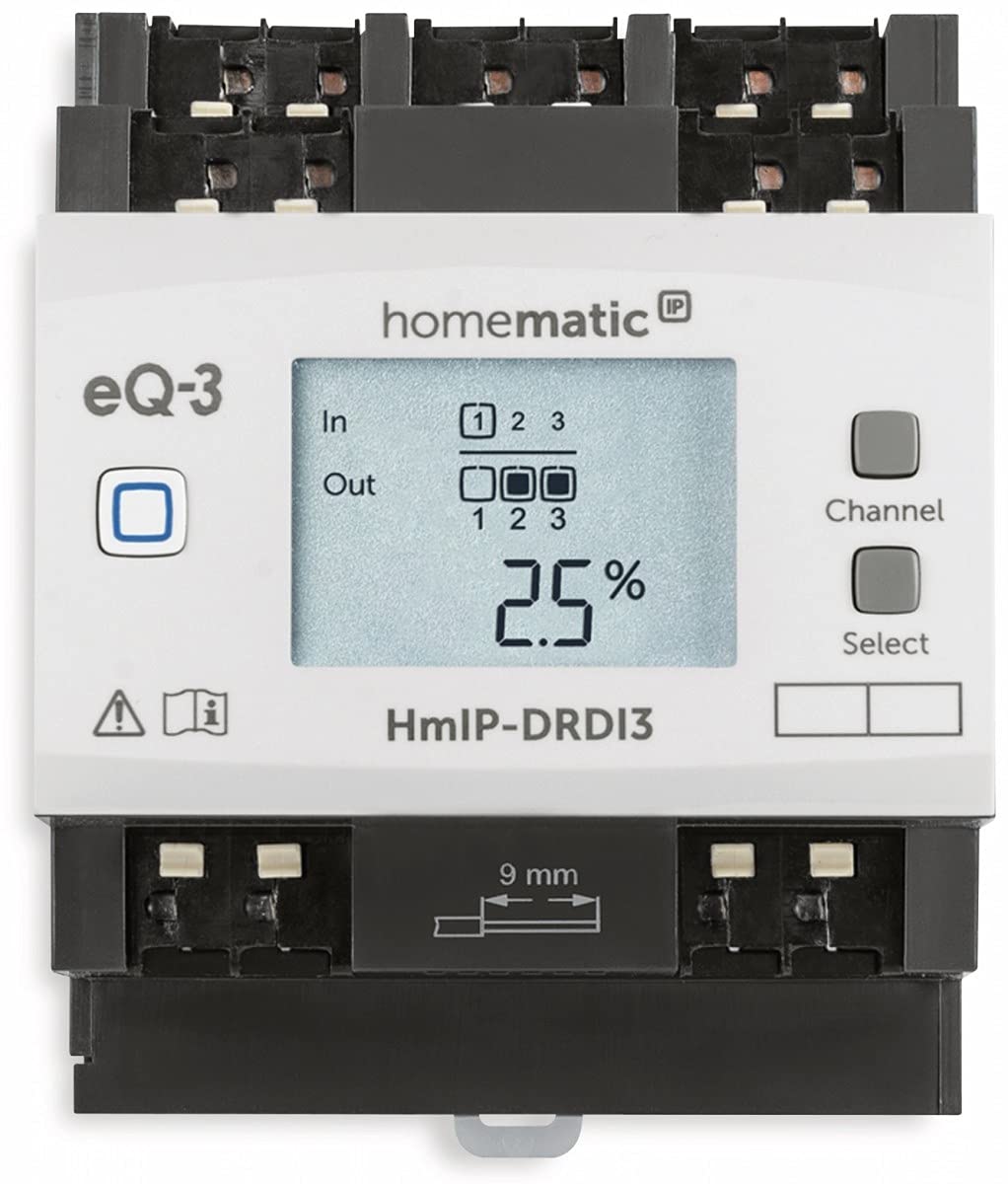 eQ-3Homematic IP HMIP-DRDI3 Monté sur rail DIN Actionneur variateur 3 canaux
