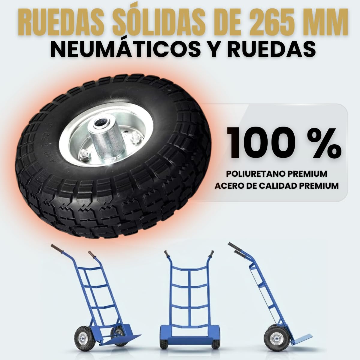 Ruedas para Carretilla 4.10/3.50-4 (2 Unidades) – Rueda Inflable con Llanta de Acero y Rodamientos – Orificio 20 mm, Cubo 75 mm – Para Carretillas de Mano, Carros de Jardín, Carretón, Compresor y etc.