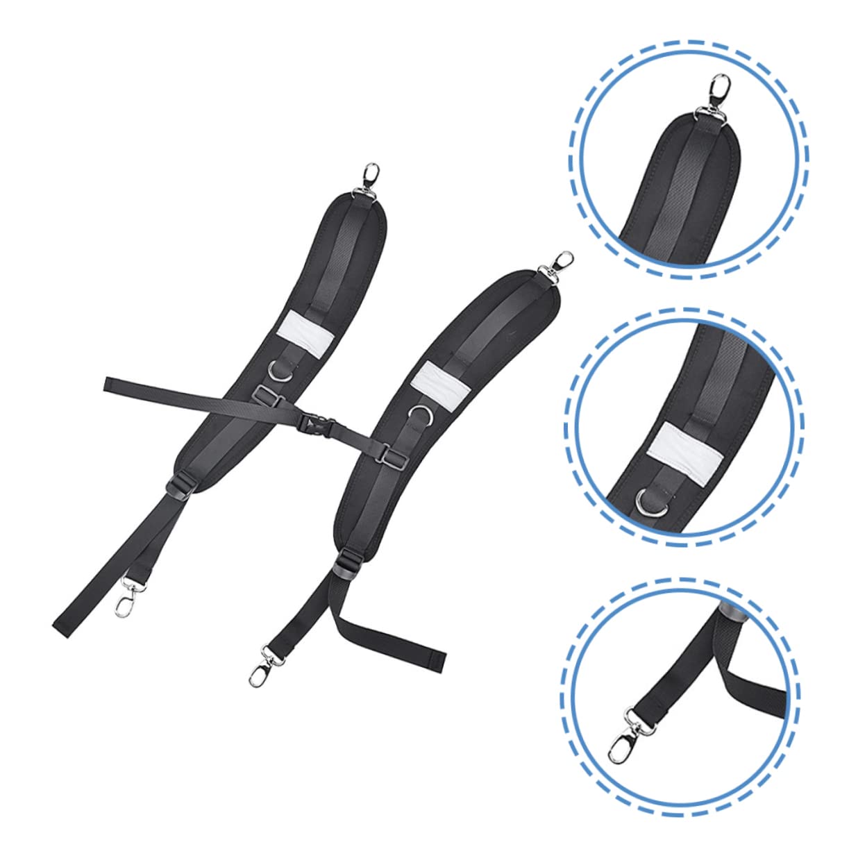 Correas de Hombro Dobles Ajustables para Mochila, Correas de Repuesto Resistentes y Acolchadas de Neopreno, Diseño Cómodo Reducción de Presión para Actividades al Aire Libre