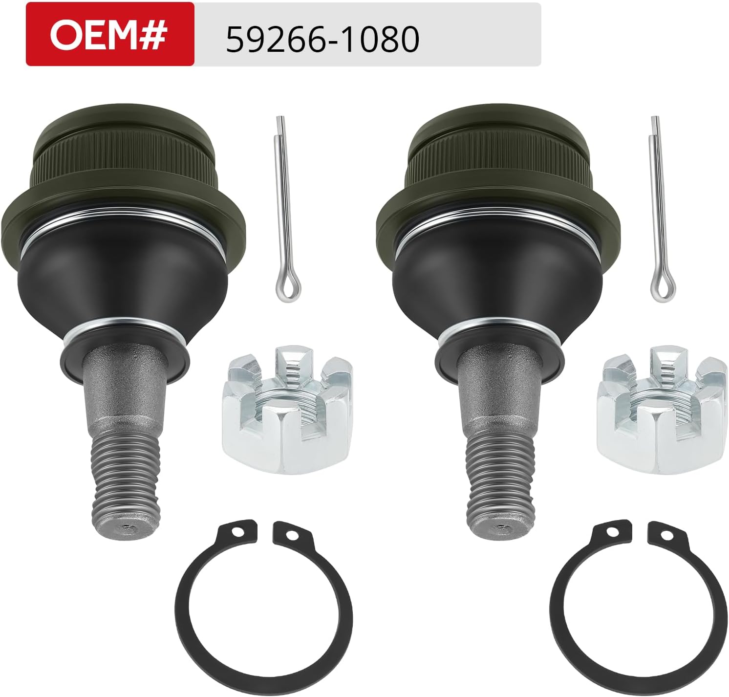 JAVIK 2Pcs Front Lower A Arm Ball Joint Compatible with Kawasaki 1990-2024 Mule 600 610 KAF400 KAF540 KAF620 KAF950 4000 4010 OEM# 59266-1080