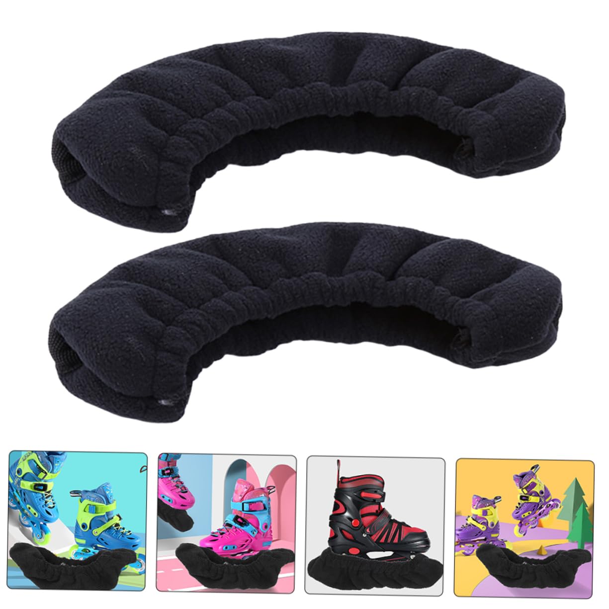 ibasenice Protector de Patines Guardia Patinaje Patines de Hielo Cubiertas de Patines Cubierta de Patines Equipo de protección para Patinar Fibra extrafina Negro