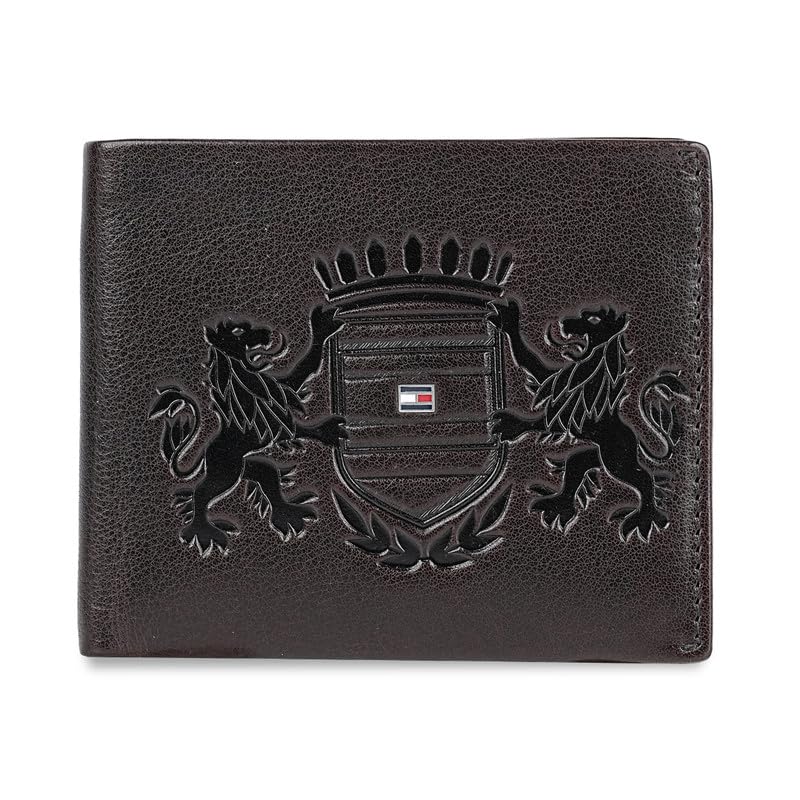 tommy hilfiger Men's Genuine Leather Passcase Wallet Lapithos - Brown | High Capacity Bifold with 12 Card Slots, 2 Compartments & Id Window | Stylish Purse of Gents-picture-23