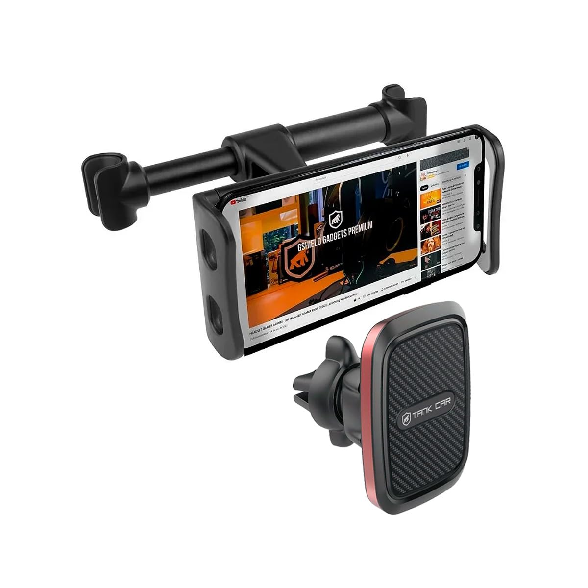 Gshield Suporte Veicular Magnético com 6 Imãs e Base Ajustável 360º + Suporte para