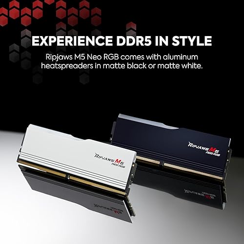 Miniatura 4 de G.SKILL Ripjaws M5 Neo RGB Series DDR5 RAM (AMD Expo) 32 GB (2 x 16 GB) 6000MTs CL36-48-48-96 1.25V Memoria de computadora de escritorio U-DIMM -