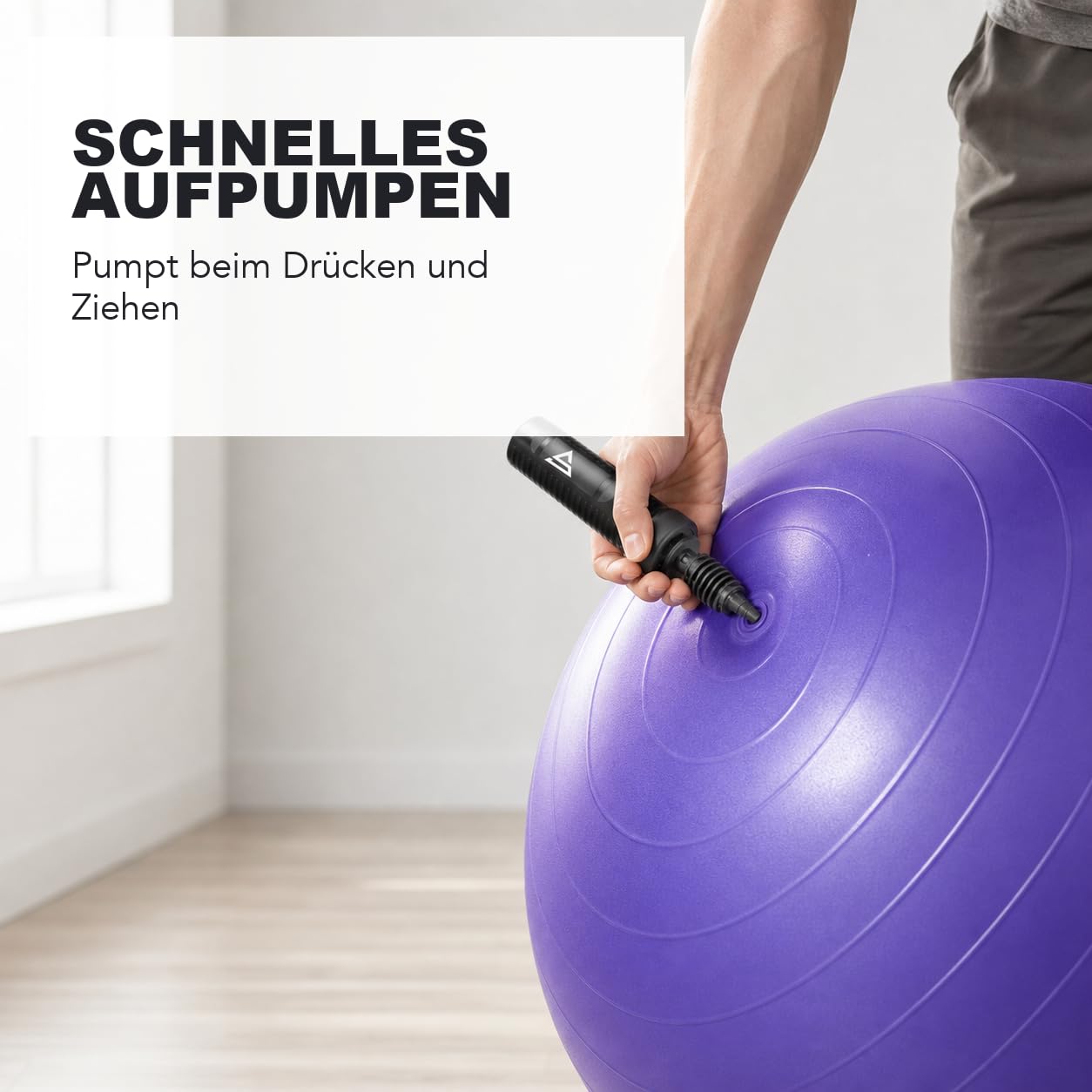 Sports Stable Gymnastikball Pumpe Manuelle 2-Wege Schnell Luft-Pumpe für Yoga Pilates Luft-Ballons Sport & Freizeit