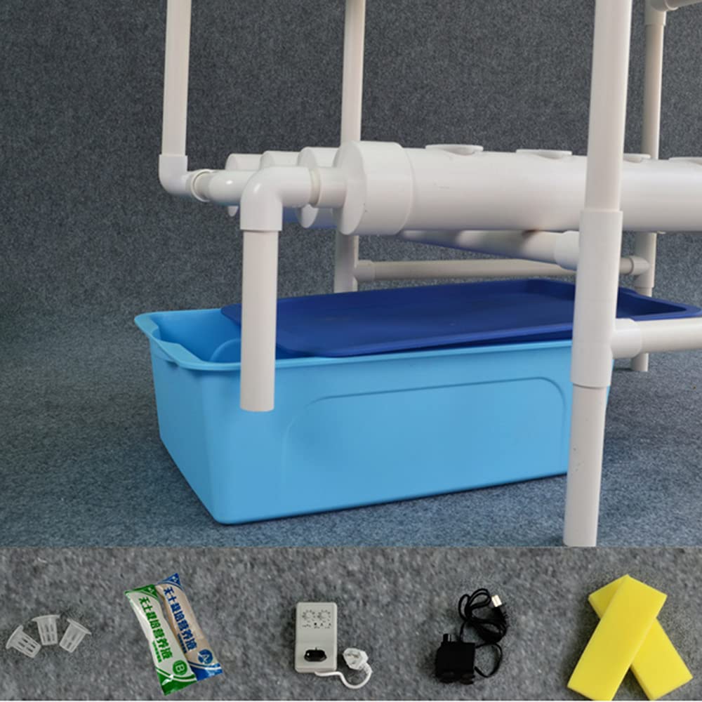 通用 Kit de cultivo hidropónico, sin suelo, 3 capas, sistema hidropónico con articulación de PVC para el cultivo de verduras y frutas en balcones, naves y patios (108 lugares)