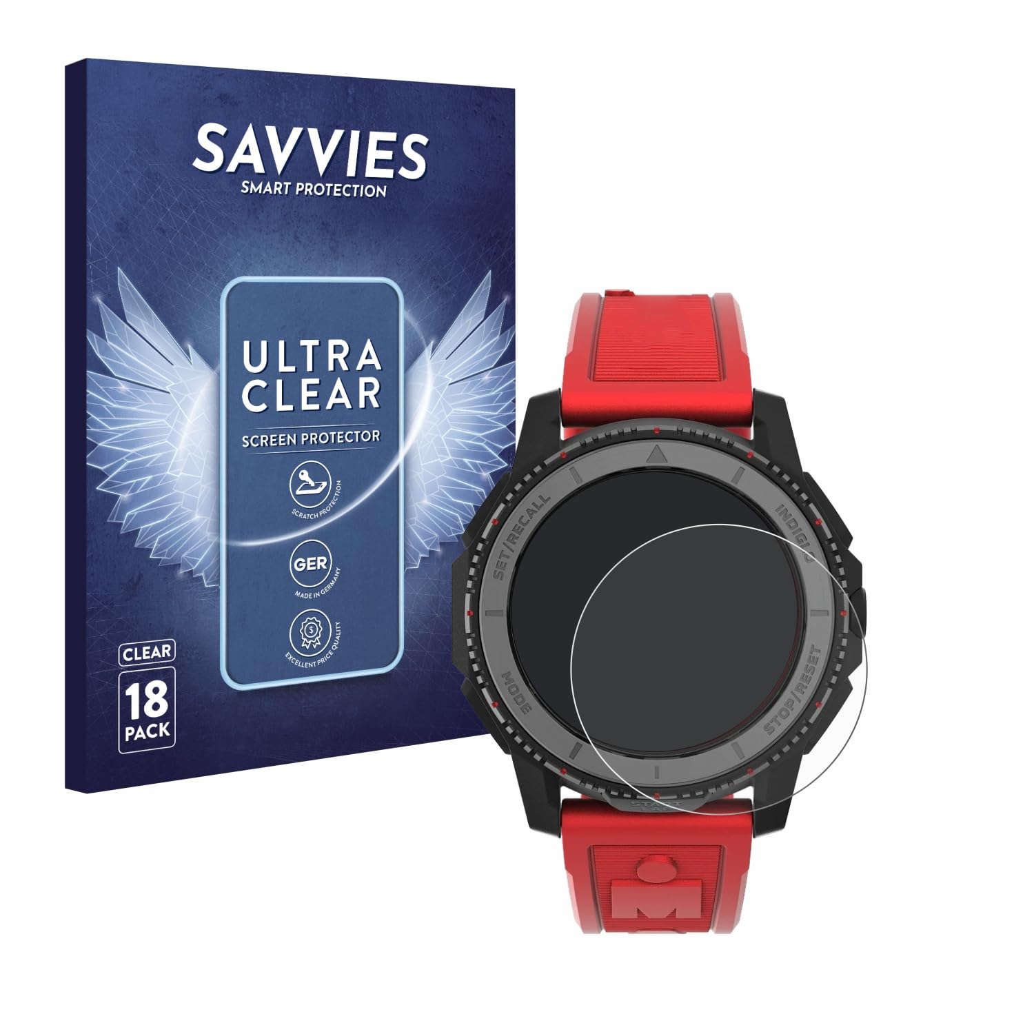 savvies 18 Pack Screen Protector Compatible with Timex Ironman Adrenaline TW5M57900 Protection Film Clear