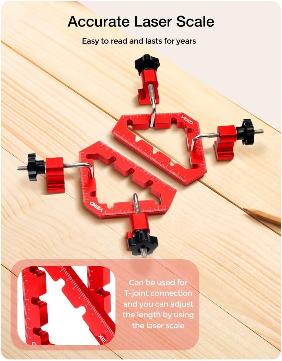 Woodworking 45/90 Degree Right Angle Clamps Square Ruler Hand Tool Vice (2 Pieces Set)