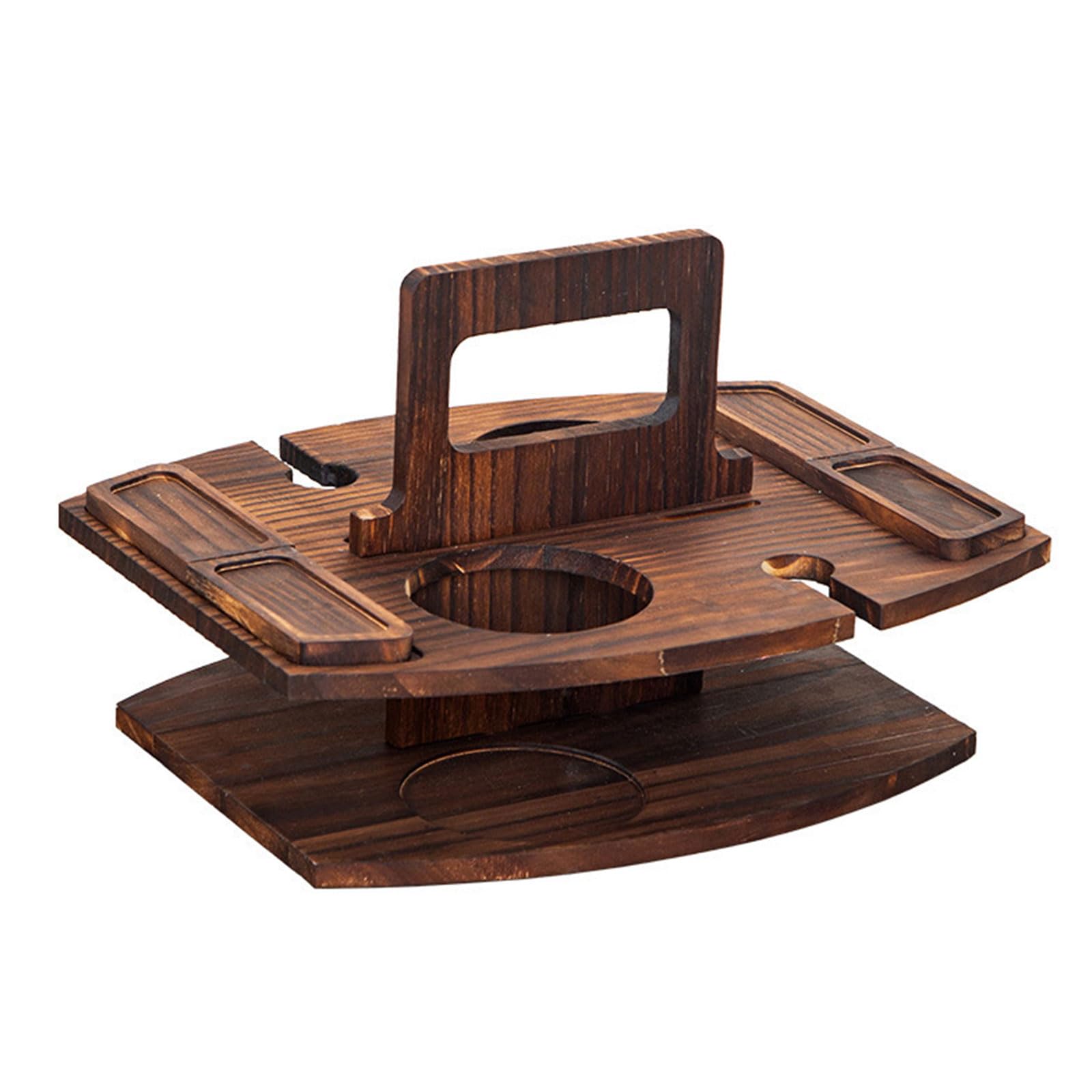 Bandeja de Madera apilable Resistente con Acabado Natural para Utensilios Solución de Almacenamiento de Utensilios de Cocina para Servir de Varios Niveles de Madera Natural
