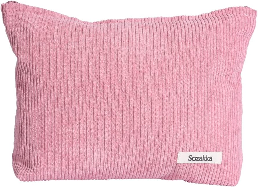 LYDZTION Velvet Makeup Bag Cosmetic Bag for Women,Large Capacity Canvas Makeup Bags Travel Toiletry Bag Accessories Organizer,Pink