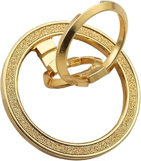 Magnetic Phone Ring Holder | Shiny Metal Mobile Grip Ring, 360° Swivel Fingerrest, Compatible 17/16/15/14/13 Series