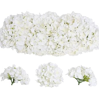 Tiful Pack of 12 Artificial Hydrangea Heads with Stems Fluffy Large Panicled Hydrangea Artificial Flowers for DIY Flower Arrangements Wedding Party Home Office Decor Centrepiece