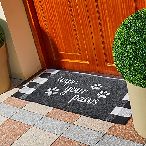 HLFMVWE Large Welcome Mat for Front Door Wipe Your Paws Doormat Rubber Non Slip Backing Funny Doormat Indoor Outdoor Rug Inside Gray Dirt Mat for Entryway Front Door Porch - Image 4
