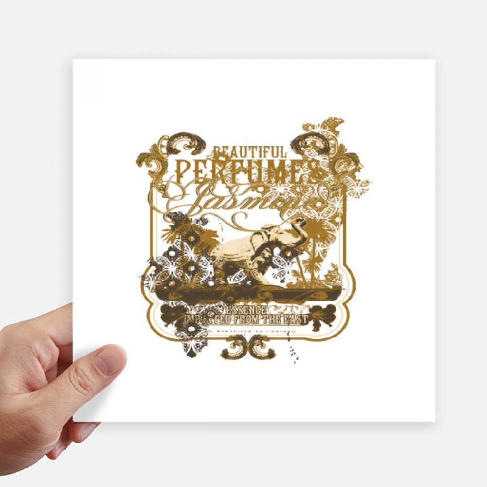 Pegatinas cuadradas de elefante marrón DIYthinker de 20cm para pared y maleta