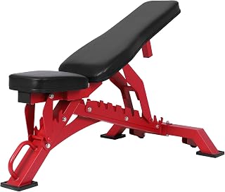 Generic Weight Bench Adjustable Workout Bench (Red) | Weight Bench Adjustable Home Gym Strength Training (Red) 2pcs