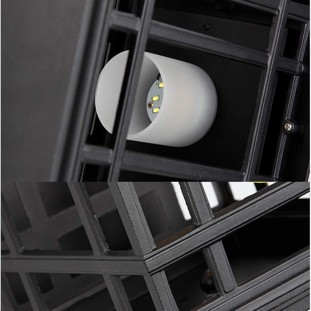 Zewnętrzna lampa solarna LED 7 W odlewana ciśnieniowo aluminiowa lampa ścienna, wodoodporna IP55, na taras, taras, garaż, werandę, podwórko, dekoracja, oszczędność energii, do
