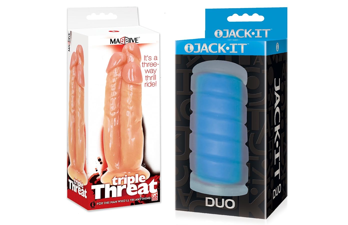 Amazon com Sex toy couples kit of Massive Triple Threat 3 Cock  
