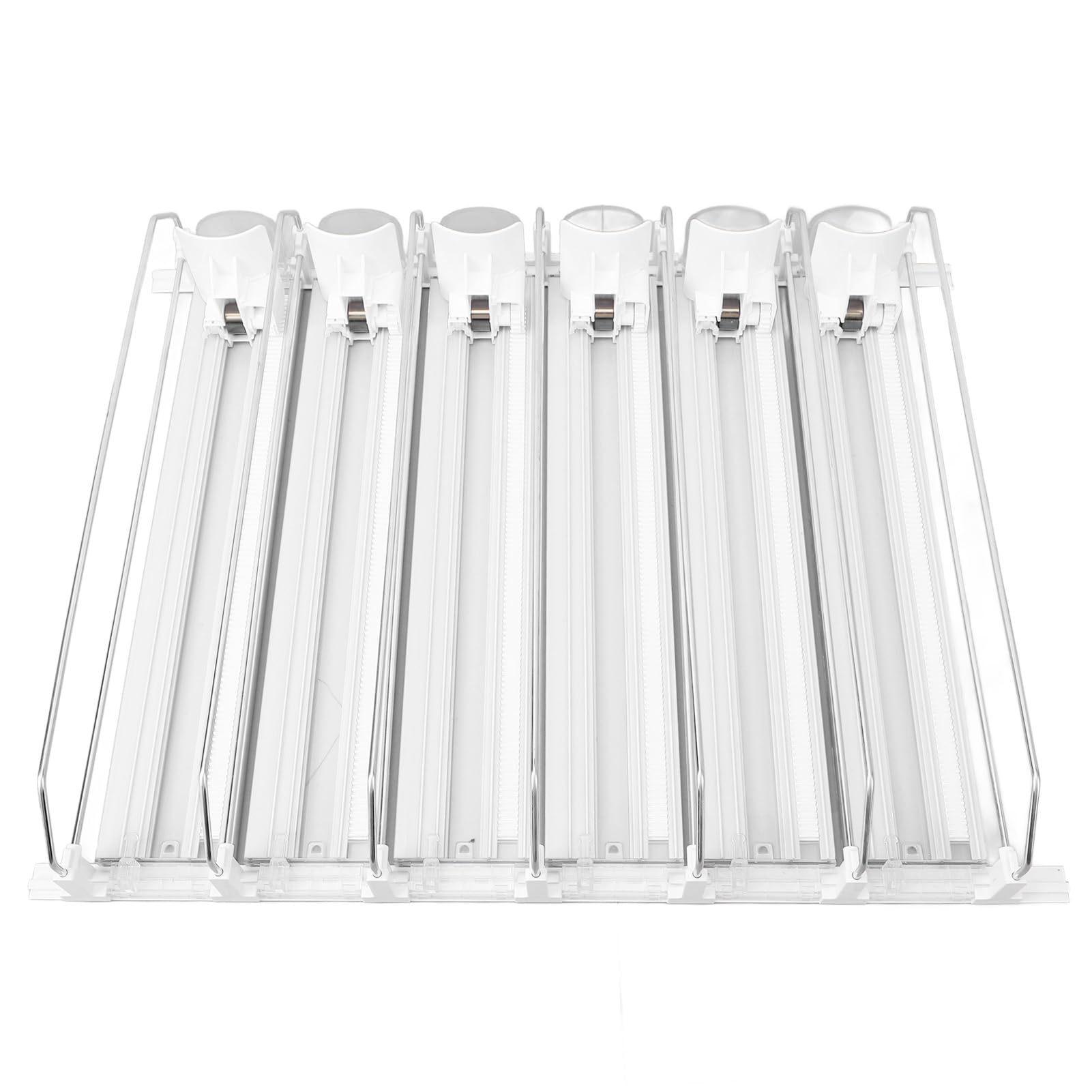 Organizador de bebidas ABS para nevera, soporte ajustable para latas de bebidas de 6 filas, dispensador de latas de refresco deslizante de fácil carga para cerveza, refrescos, (Blanca)