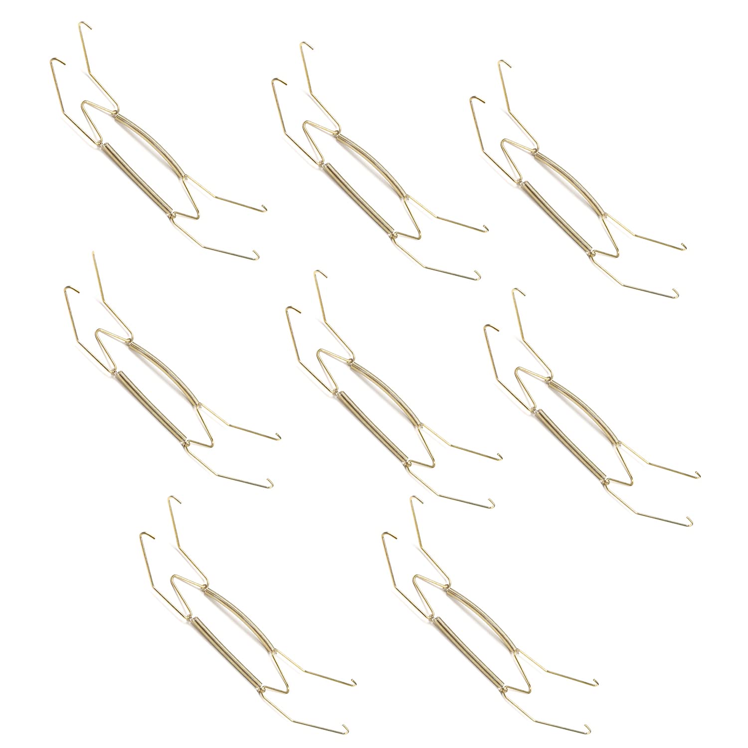 MroMax Plate Hanger 10" W Type Stainless Steel Plate Hangers Invisible Wall Hooks for Walls Compatible Decorative Plates Hooks Dish Display Holder Golden 8PCS