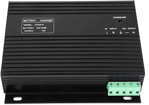 Cargador de batería del generador, 12V/24V 10A Generador Genset Cargador de batería inteligente para motocicletas automotrices del coche