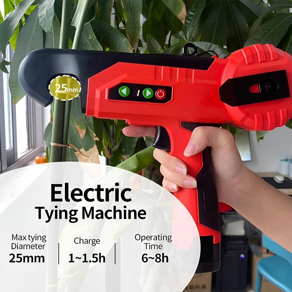 Legatrice elettrica per piante, strumento portatile per impacchettare vigneti, design wireless, diametro massimo di legatura 25 mm, ideale per giardinaggio e paesaggistica