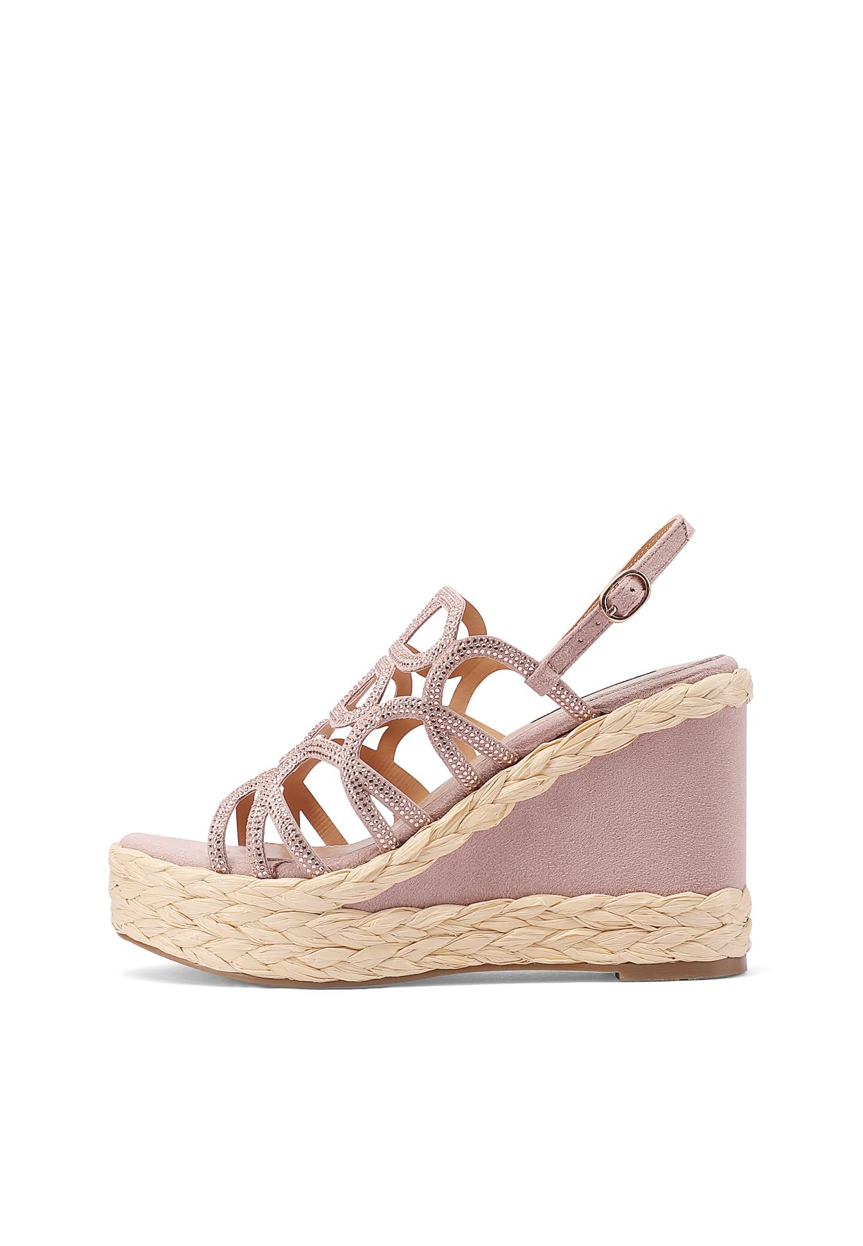 QUEEN HELENA Zeppe con Strass Sandali con Plateau Casual Donna ZM9648